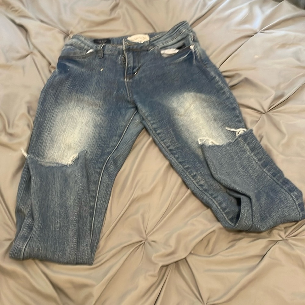 Light washed blue jeans